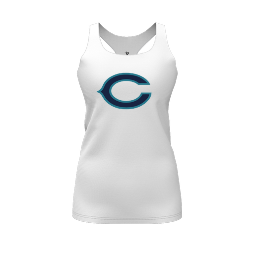 [FT0TRBWH-FYS-LOGO1] Decker Racerback Tank Top (Female Youth S, White, Logo 1)