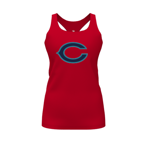 [FT0TRBRD-FYS-LOGO1] Decker Racerback Tank Top (Female Youth S, Red, Logo 1)