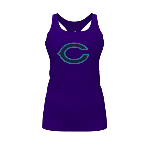 [FT0TRBPP-FYS-LOGO1] Decker Racerback Tank Top (Female Youth S, Purple, Logo 1)