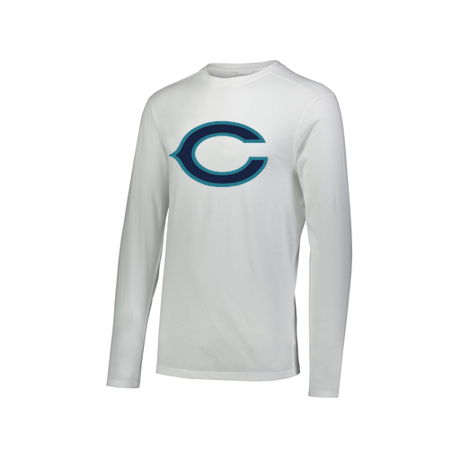 [FTLCUBWH-AXS-LOGO1] Decker Men's Tri-Blend T-Shirt - Long Sleeve (Adult XS, White, Logo 1)